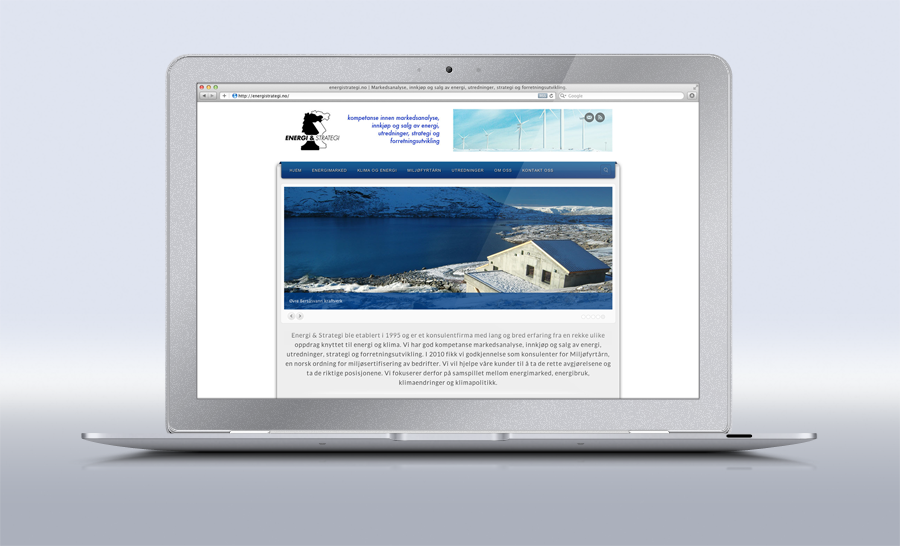 Nettsted for Energi & Strategi fra Mediaverkstedet